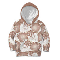Mocha Mousse Aloha Hawaii Kid Hoodie Monstera Hibiscus Plumeria Seamless Vibes LT14 Hoodie Mocha Mousse - Polynesian Pride