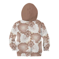 Mocha Mousse Aloha Hawaii Kid Hoodie Monstera Hibiscus Plumeria Seamless Vibes LT14 - Polynesian Pride