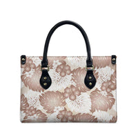 Mocha Mousse Aloha Hawaii Leather Bag Monstera Hibiscus Plumeria Seamless Vibes LT14 - Polynesian Pride