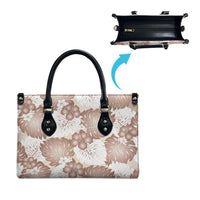 Mocha Mousse Aloha Hawaii Leather Bag Monstera Hibiscus Plumeria Seamless Vibes LT14 - Polynesian Pride