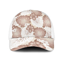 Mocha Mousse Aloha Hawaii Mesh Trucker Cap Monstera Hibiscus Plumeria Seamless Vibes LT14 One Size White Mocha Mousse - Polynesian Pride
