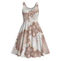 Mocha Mousse Aloha Hawaii Midi Dress Monstera Hibiscus Plumeria Seamless Vibes - Polynesian Pride