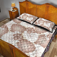 Mocha Mousse Aloha Hawaii Quilt Bed Set Monstera Hibiscus Plumeria Seamless Vibes - Polynesian Pride
