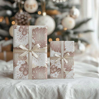 Mocha Mousse Aloha Hawaii Wrapping Paper Monstera Hibiscus Plumeria Seamless Vibes - Polynesian Pride