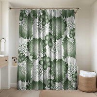 Sage Green Aloha Hawaii Bathroom Set Monstera Hibiscus Plumeria Seamless Vibes - Polynesian Pride