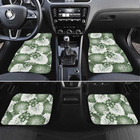 Sage Green Aloha Hawaii Car Mats Monstera Hibiscus Plumeria Seamless Vibes - Polynesian Pride