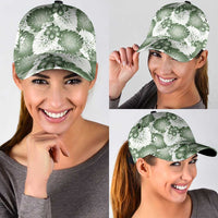 Sage Green Aloha Hawaii Classic Cap Monstera Hibiscus Plumeria Seamless Vibes - Polynesian Pride
