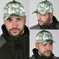 Sage Green Aloha Hawaii Classic Cap Monstera Hibiscus Plumeria Seamless Vibes LT14 - Polynesian Pride