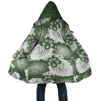 Sage Green Aloha Hawaii Cloak Monstera Hibiscus Plumeria Seamless Vibes - Polynesian Pride
