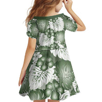 Sage Green Aloha Hawaii Family Matching Tank Maxi Dress and Hawaiian Shirt Monstera Hibiscus Plumeria Seamless Vibes - Polynesian Pride