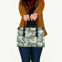 Sage Green Aloha Hawaii Leather Bag Monstera Hibiscus Plumeria Seamless Vibes LT14 Sage Green - Polynesian Pride