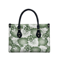 Sage Green Aloha Hawaii Leather Bag Monstera Hibiscus Plumeria Seamless Vibes LT14 - Polynesian Pride