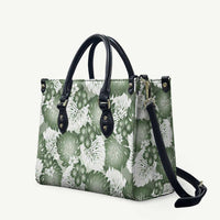 Sage Green Aloha Hawaii Leather Bag Monstera Hibiscus Plumeria Seamless Vibes LT14 - Polynesian Pride