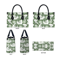 Sage Green Aloha Hawaii Leather Bag Monstera Hibiscus Plumeria Seamless Vibes LT14 - Polynesian Pride