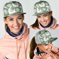 Sage Green Aloha Hawaii Mesh Trucker Cap Monstera Hibiscus Plumeria Seamless Vibes LT14 - Polynesian Pride