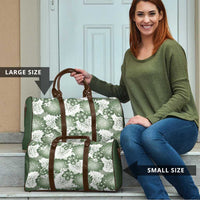Sage Green Aloha Hawaii Travel Bag Monstera Hibiscus Plumeria Seamless Vibes - Polynesian Pride