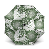 Sage Green Aloha Hawaii Umbrella Monstera Hibiscus Plumeria Seamless Vibes - Polynesian Pride