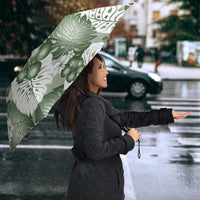 Sage Green Aloha Hawaii Umbrella Monstera Hibiscus Plumeria Seamless Vibes - Polynesian Pride