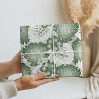Sage Green Aloha Hawaii Wrapping Paper Monstera Hibiscus Plumeria Seamless Vibes - Polynesian Pride