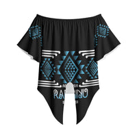 Aotearoa Atua Ranginui Personalised Off Shoulder Wrap Waist Top Maori Sky Father Taniko Motifs LT14 - Polynesian Pride