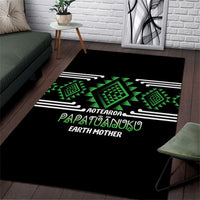 Aotearoa Atua Papatuanuku Area Rug Maori Earth Mother Taniko Motifs LT14 Green - Polynesian Pride
