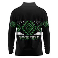 Aotearoa Atua Papatuanuku Personalised Long Sleeve Polo Shirt Maori Earth Mother Taniko Motifs LT14 - Polynesian Pride