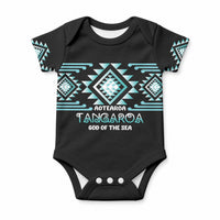 Aotearoa Atua Tangaroa Personalised Baby Onesie Maori God Of The Sea Taniko Motifs