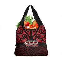 Keep Maori Wards New Zealand Grocery Bag Stronger Together Aotearoa Taniko LT14 1-pack One Size Black - Polynesian Pride