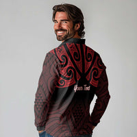 Personalised Keep Maori Wards New Zealand Long Sleeve Polo Shirt Stronger Together Aotearoa Taniko - Polynesian Pride