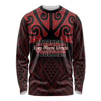 Personalised Keep Maori Wards New Zealand Long Sleeve Shirt Stronger Together Aotearoa Taniko - Polynesian Pride