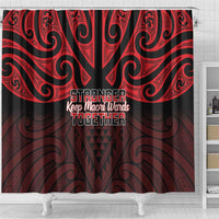 Keep Maori Wards New Zealand Shower Curtain Stronger Together Aotearoa Taniko - Polynesian Pride