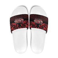 Keep Maori Wards New Zealand Slide Sandals Stronger Together Aotearoa Taniko - Polynesian Pride