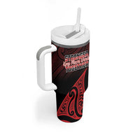 Personalised Keep Maori Wards New Zealand Tumbler With Handle Stronger Together Aotearoa Taniko LT14 - Polynesian Pride
