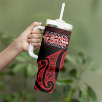 Personalised Keep Maori Wards New Zealand Tumbler With Handle Stronger Together Aotearoa Taniko LT14 - Polynesian Pride