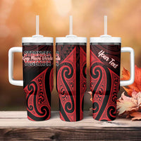 Personalised Keep Maori Wards New Zealand Tumbler With Handle Stronger Together Aotearoa Taniko LT14 - Polynesian Pride
