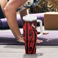 Personalised Keep Maori Wards New Zealand Tumbler With Handle Stronger Together Aotearoa Taniko LT14 - Polynesian Pride
