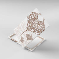 New Zealand Manta Ray Tattoo Canvas Wall Art Aotearoa Maori Haehae Beige - Polynesian Pride