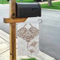 New Zealand Manta Ray Tattoo Garden Flag Aotearoa Maori Haehae Beige - Polynesian Pride