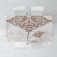 New Zealand Manta Ray Tattoo Tablecloth Aotearoa Maori Haehae Beige LT14 White - Polynesian Pride