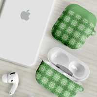 Green Hawaiian Quilt AirPods Case Hawaii Pineapple Monstera Palaka Motifs LT14 - Polynesian Pride