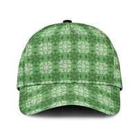 Green Hawaiian Quilt Classic Cap Hawaii Pineapple Monstera Palaka Motifs LT14 Universal Fit Green - Polynesian Pride