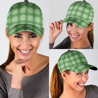 Green Hawaiian Quilt Classic Cap Hawaii Pineapple Monstera Palaka Motifs LT14 - Polynesian Pride