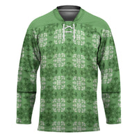 Green Hawaiian Quilt Hockey Jersey Hawaii Pineapple Monstera Palaka Motifs LT14 Unisex Green - Polynesian Pride