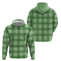 Green Hawaiian Quilt Hoodie Hawaii Pineapple Monstera Palaka Motifs - Polynesian Pride