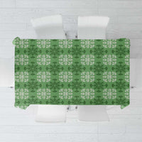 Green Hawaiian Quilt Tablecloth Hawaii Pineapple Monstera Palaka Motifs LT14 Green - Polynesian Pride