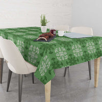 Green Hawaiian Quilt Tablecloth Hawaii Pineapple Monstera Palaka Motifs LT14 - Polynesian Pride