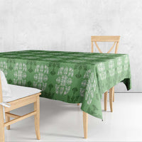 Green Hawaiian Quilt Tablecloth Hawaii Pineapple Monstera Palaka Motifs LT14 - Polynesian Pride