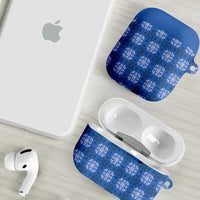 Royal Blue Hawaiian Quilt AirPods Case Hawaii Pineapple Monstera Palaka Motifs - Polynesian Pride