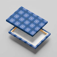 Royal Blue Hawaiian Quilt Canvas Wall Art Hawaii Pineapple Monstera Palaka Motifs - Polynesian Pride