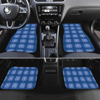 Royal Blue Hawaiian Quilt Car Mats Hawaii Pineapple Monstera Palaka Motifs - Polynesian Pride